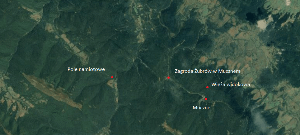 image2 Zagroda Żubrów w Mucznem - mapa