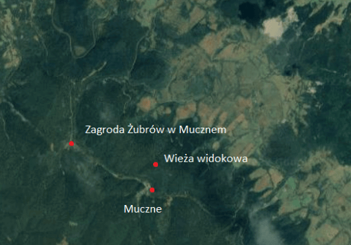 Atrakcje w pobliżu Zagrody Żubrów - mapa