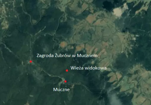 Atrakcje w pobliżu Zagrody Żubrów - mapa