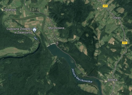 Myczkowce mapa Myczkowce widok satelitarny