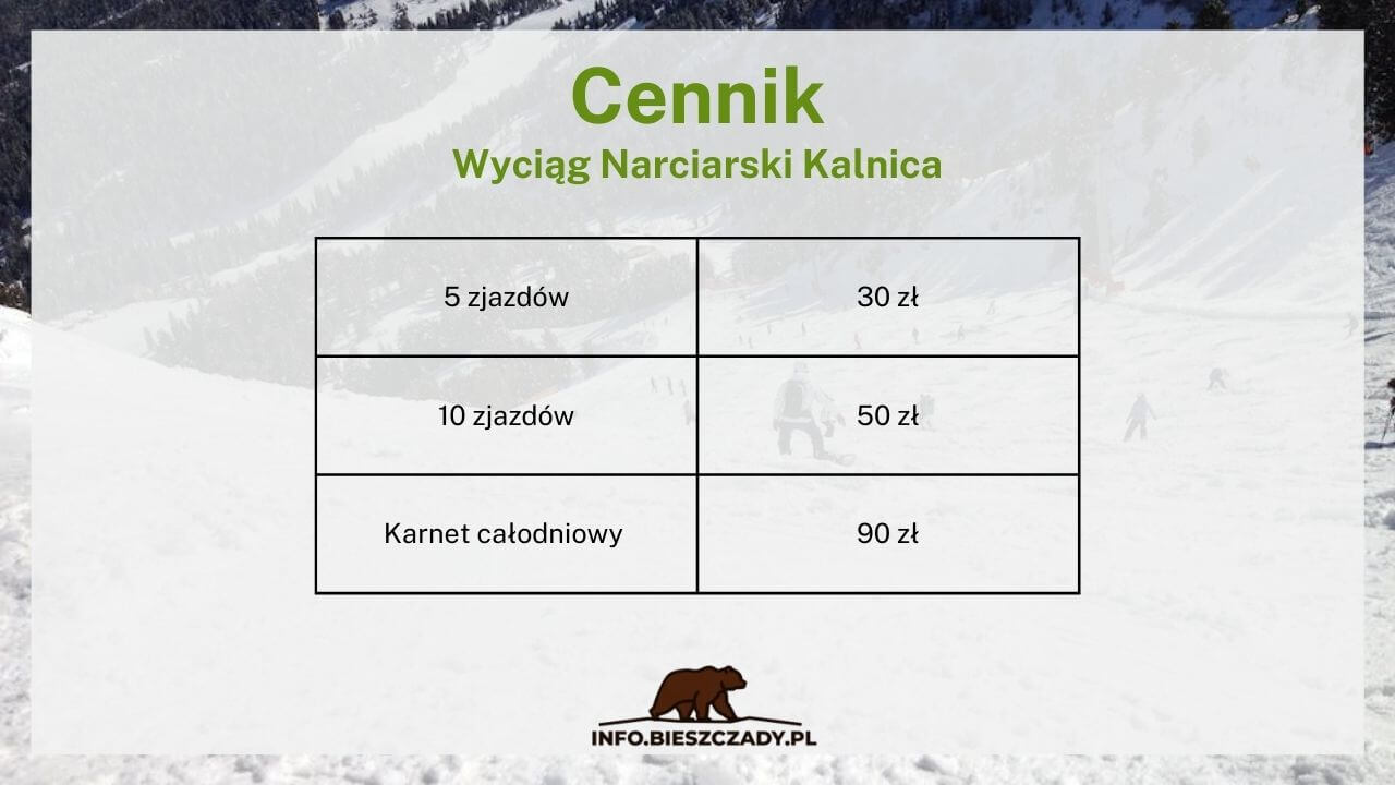 Wyciąg Narciarski Kalnica cennik