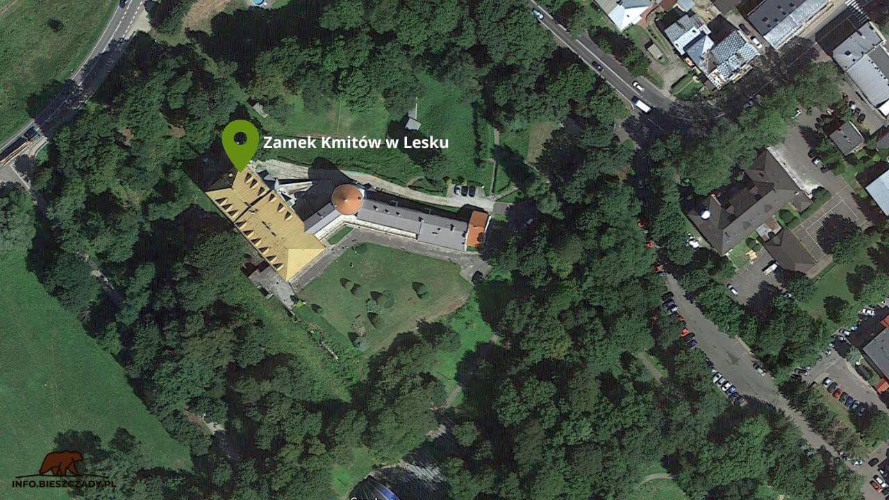 zamek-w-lesku-mapa Zamek Kmitów Lesko
