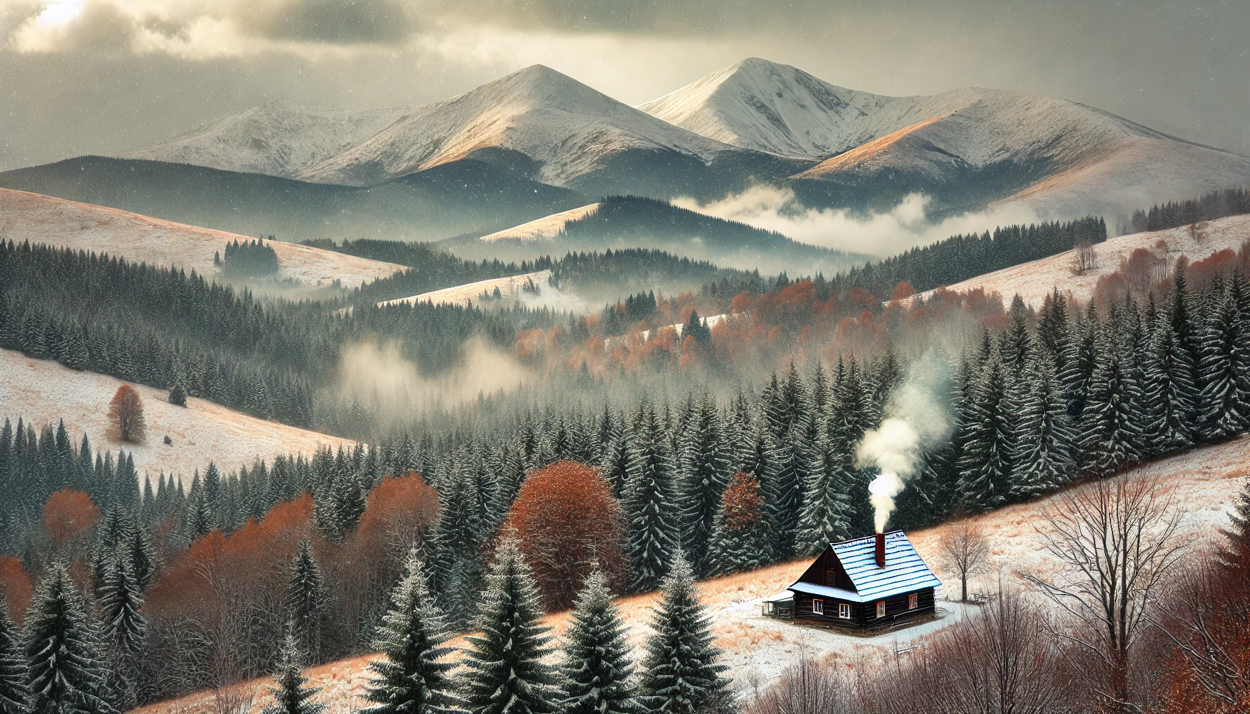 Pierwszy śnieg w Bieszczadach w 2024 roku ⛰️❄️
